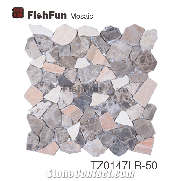 Emperador Marble Mosaic, Brown Marble Mosaic, Random Size, Matt Surface, Garden & Balcony Marble Mosaic, Kitchen Marble Mosaic