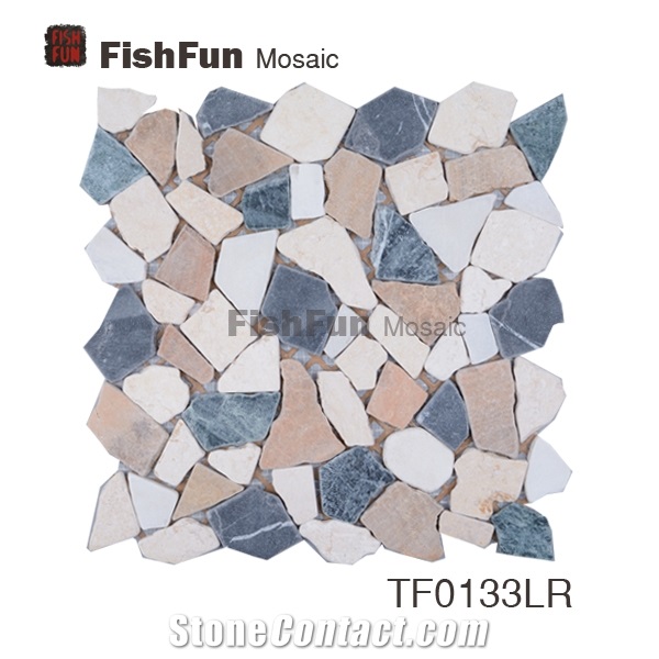 Green Marble Mosaic, Black Marble Mosaic, Random Size, Matt Surface, Garden & Balcony Marble Mosaic, Kitchen Marble Mosaic