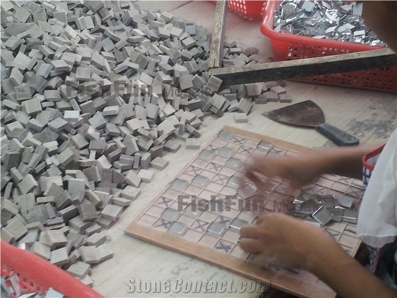 Green Marble Mosaic, Black Marble Mosaic, Random Size, Matt Surface, Garden & Balcony Marble Mosaic, Kitchen Marble Mosaic