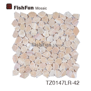 Resin Yellow Marble Mosaic, Yellow Marble Mosaic, Random Size, Matt Surface, Garden & Balcony Marble Mosaic, Kitchen Marble Mosaic