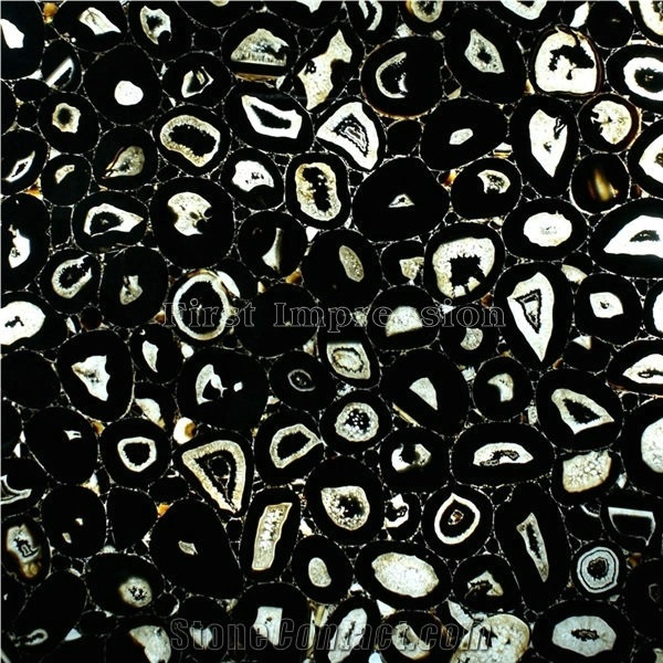 Best Price Black Agate Semiprecious Stone Big Slabs & Tiles & Gangsaw Slab & Strips & Customized & Wall/Floor Covering Tiles/Black Semi Precious Stone Panels/Black Stone Flooring/Interior Decoration