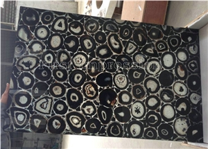 Best Price Black Agate Semiprecious Stone Big Slabs & Tiles & Gangsaw Slab & Strips & Customized & Wall/Floor Covering Tiles/Black Semi Precious Stone Panels/Black Stone Flooring/Interior Decoration