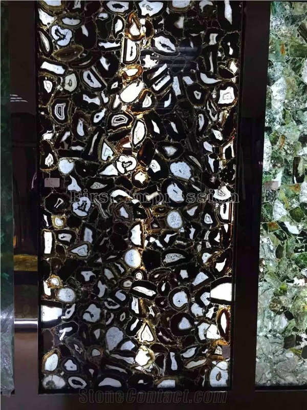 Best Price Black Agate Semiprecious Stone Big Slabs & Tiles & Gangsaw Slab & Strips & Customized & Wall/Floor Covering Tiles/Black Semi Precious Stone Panels/Black Stone Flooring/Interior Decoration
