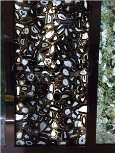 Best Price Black Agate Semiprecious Stone Big Slabs & Tiles & Gangsaw Slab & Strips & Customized & Wall/Floor Covering Tiles/Black Semi Precious Stone Panels/Black Stone Flooring/Interior Decoration