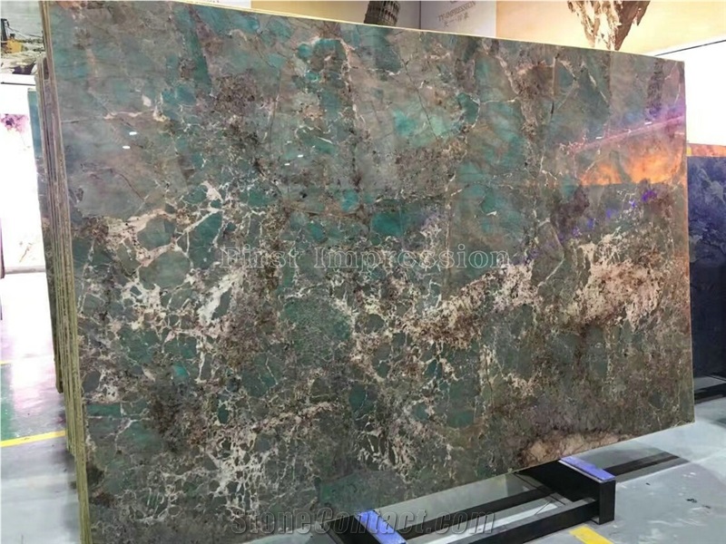 Brazil Ocean Ice Blue Granite Slabs/Amazon Green Granite Tiles/Green Luxury Stone/Hot Sale & High Grade Granite Big Slabs/New Polished Granite