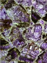 Dark Purple Crystal Semiprecious Stone Big Slabs/Luxury Lilac Semi-Precious Stone Slab&Tile&Customized/Semi Precious Stone Slab for Wall Cladding&Flooring/Semi-Precious Stone Panel/Interior Decoration