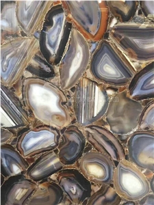 High Quality Blue Agate Semiprecious Stone Big Slabs/Luxury Lilac Semi-Precious Stone Slab&Tile&Customized/New Semi Precious Stone Slab for Wall Cladding&Flooring/Semi-Precious Stone Home Decoration