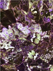 Hot Sale Purple Crystal Semiprecious Stone Big Slabs/Luxury Lilac Semi-Precious Stone Slab&Tile&Customized/New Semi Precious Stone Slab for Wall Cladding&Flooring/Semi-Precious Stone Room Decoration