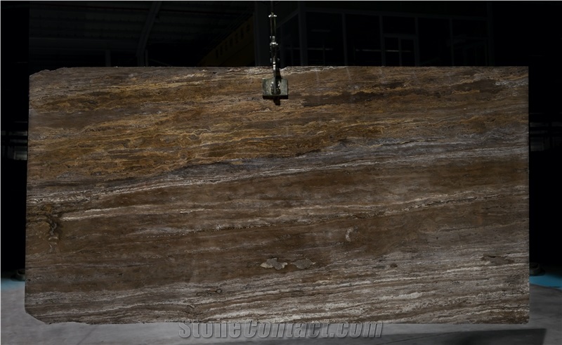 Titanium Brown Aquian Travertine Tiles & Slabs, Titanium Brown Polished Travertine Floor Covering Tiles, Walling Tiles