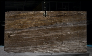 Titanium Brown Aquian Travertine Tiles & Slabs, Titanium Brown Polished Travertine Floor Covering Tiles, Walling Tiles