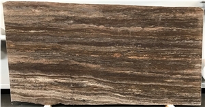 Titanium Brown Aquian Travertine Tiles & Slabs, Titanium Brown Polished Travertine Floor Covering Tiles, Walling Tiles