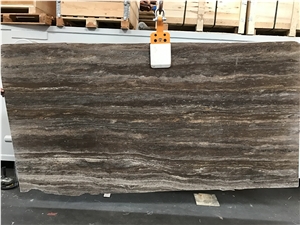 Titanium Brown Aquian Travertine Tiles & Slabs, Titanium Brown Polished Travertine Floor Covering Tiles, Walling Tiles