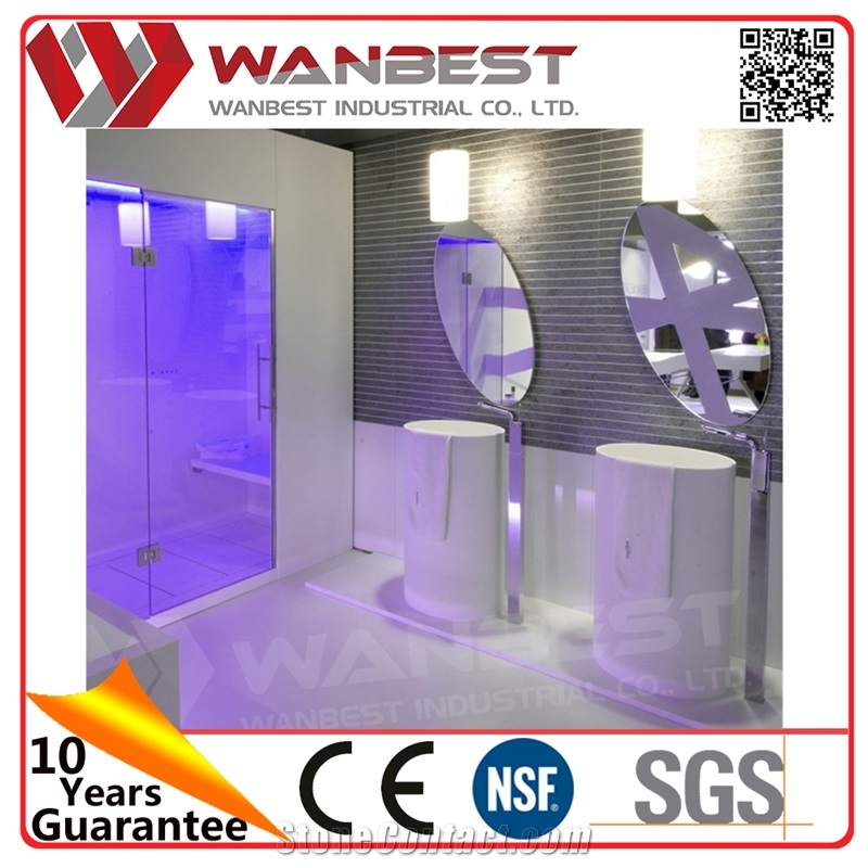 American Bathroom Mirror Furniture Solid Surface Sink Round Sinks