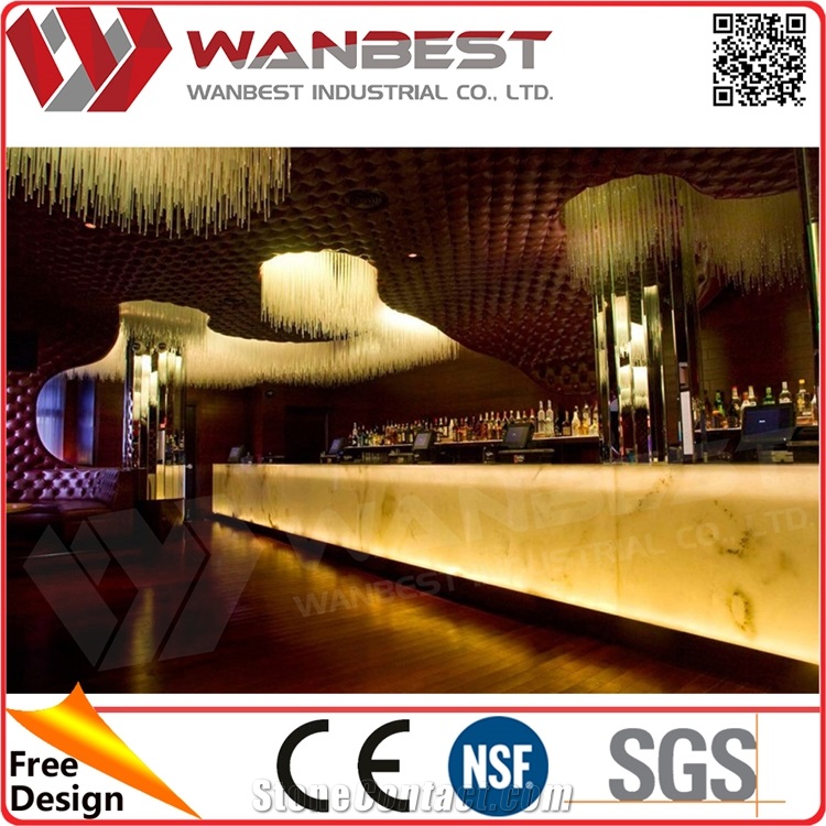 Bar Counter Furniture Acrylic Solid Surface Stone Modern Design Round Salad Bar