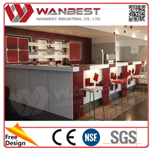 Bar Counter Lighting Solid Surface Table Tops Bar Furniture for Sale