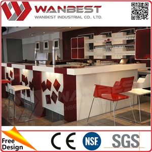 Bar Counter Lighting Solid Surface Table Tops Bar Furniture for Sale