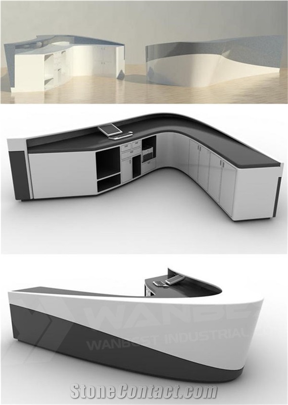 Beauty Popular Salon Reception Counter Composite Acrylic Solid Surface Desk