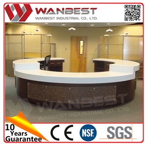 Beauty Popular Salon Reception Counter Composite Acrylic Solid Surface Desk