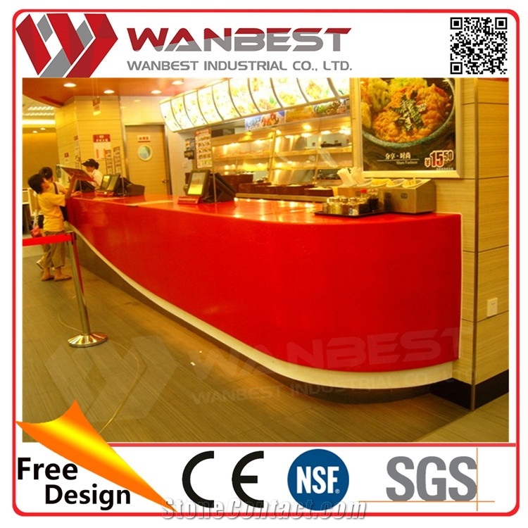 Beauty Popular Salon Reception Counter Composite Acrylic Solid Surface Desk