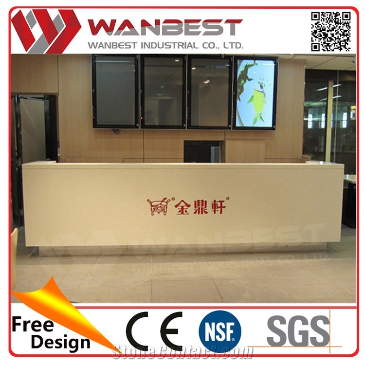 Build a Hotel Reception Desk Size 2016 Beige Counter Stone Tops