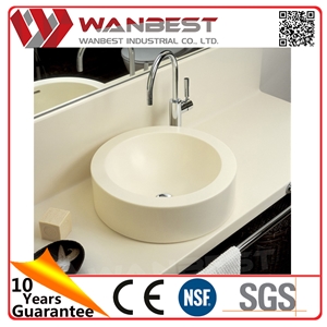 Buy Furniture in China Beige Color Manmade Stone Basin Bathroom Vanity Base Cabinet