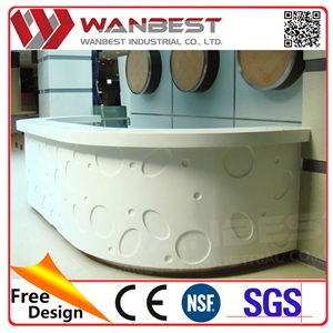 Customized U Shape Solid Surface Artificial Stone Desk Top Reception Desk