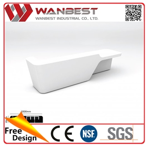 Elegant White Artificial Marble Office Front Reception Desk Elegant White Artificial Marble Office Front Reception Desk
