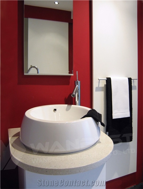 Import Furniture from China Bathroom Vanities Cabinets Modern Double Solid Surface Basin