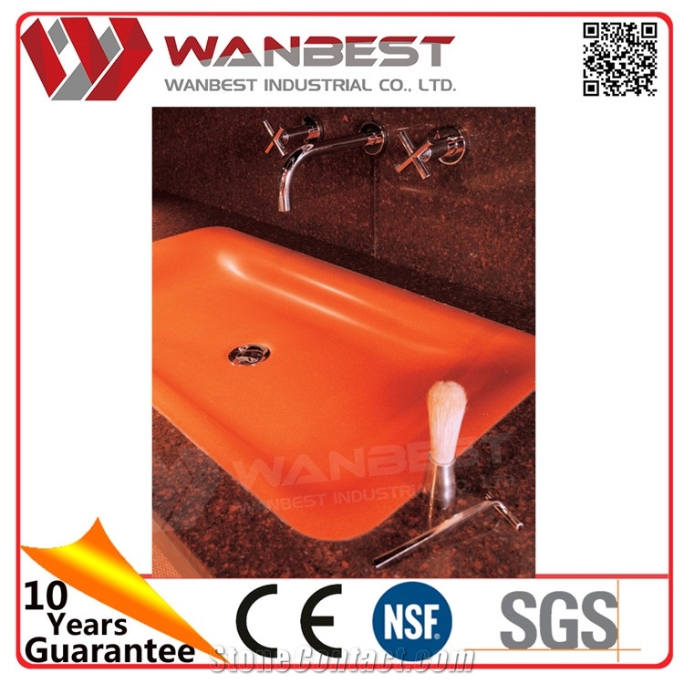 Latest Modern Artificial Stone Bathroom Sink Fancy Solid Surface Bathroom Corner Sink