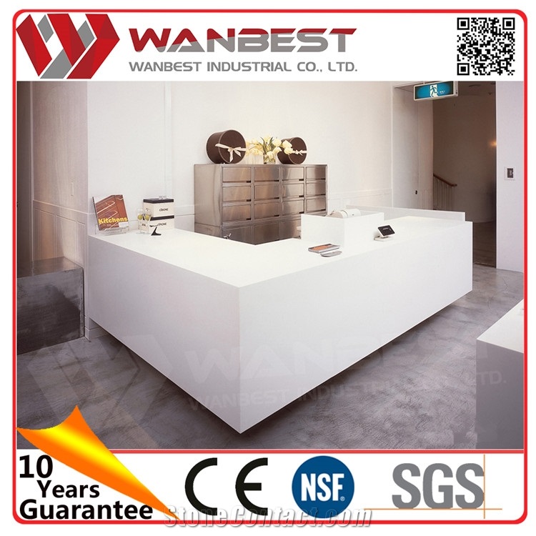 New Products Hot Sale Exhibition Booth Desk Reception Solid Surface Table Tops