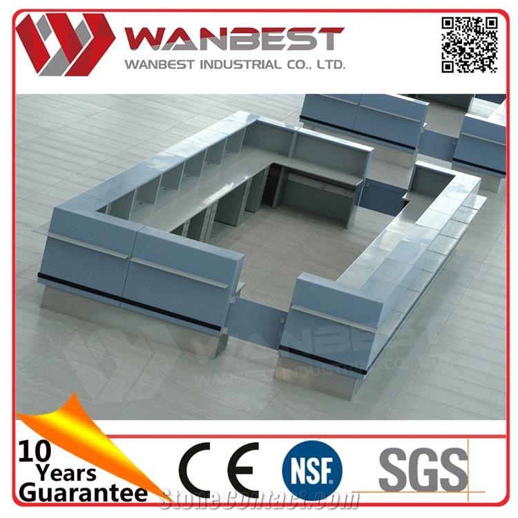 New Products Hot Sale Exhibition Booth Desk Reception Solid Surface Table Tops