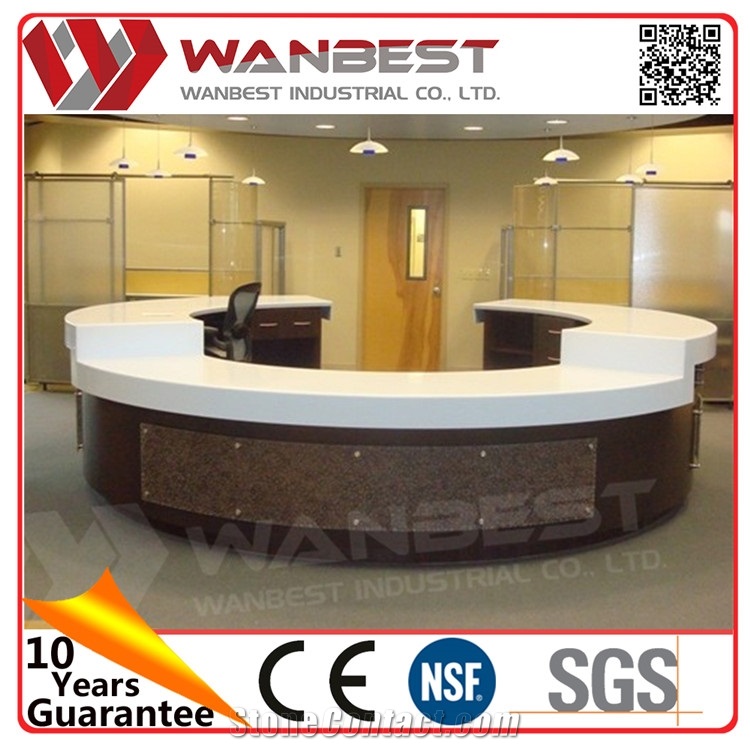 New Products Hot Sale Exhibition Booth Desk Reception Solid Surface Table Tops