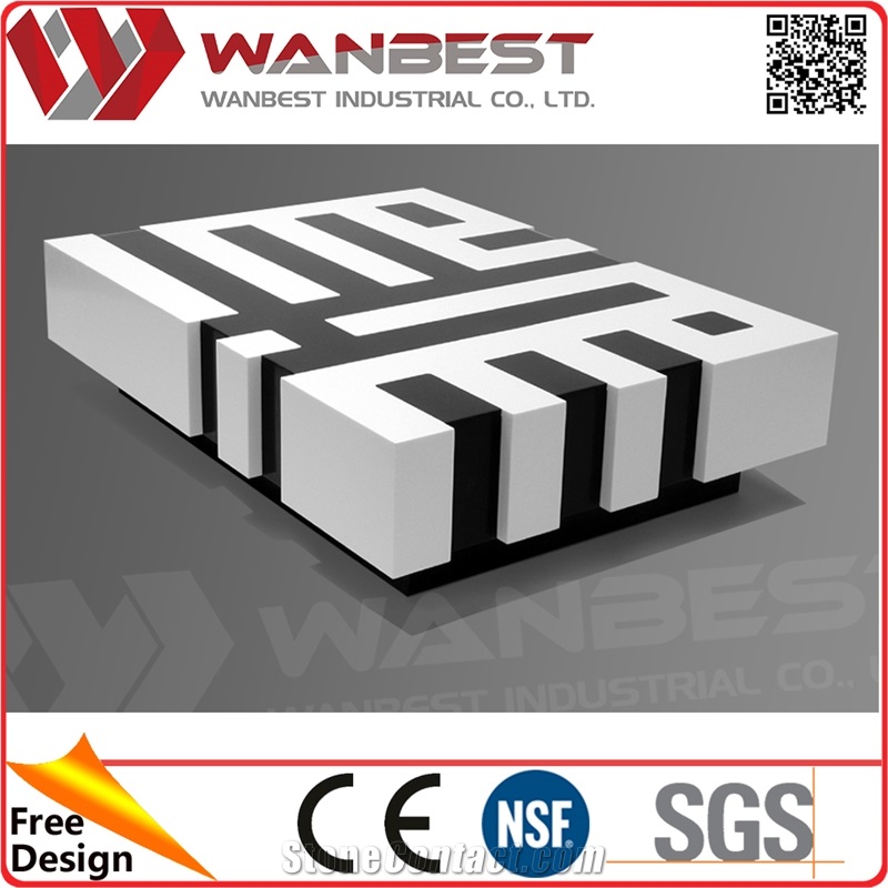 Popular Acrylic Solid Surface Living Room Coffee Table Artificial Marble Coffee Table