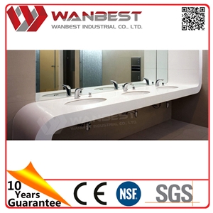 Unique Artificial Stone Oval Bathroom Sink White Solid Surface Public Toilet Bathroom Countertops