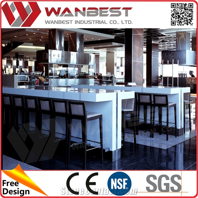 Used Portable Bar Artificial Stone Desk Top Western Style Bar Counters Design