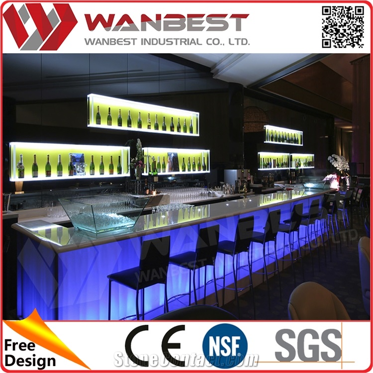 Used Portable Bar Artificial Stone Desk Top Western Style Bar Counters Design