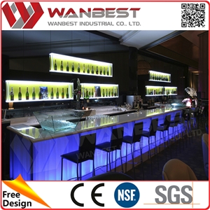 Used Portable Bar Artificial Stone Desk Top Western Style Bar Counters Design