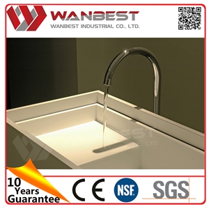 White Solid Surface Rectangular Bathroom Sink Washing Basin White Solid Surface Rectangular Bathroom Sink Washing Basin