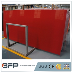 Artificial Red Quartz Stone Tiles,Red Glass Mirror Stone Wall Tiles,China Red Quartz Slabs