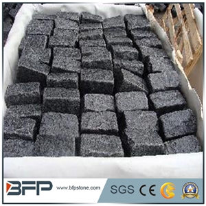 Cheap Popular G654 China Impala Granite Cobble Stone,Padang Dark Grey Paving Cube, Tumbled Finish, Garden Stepping Pavements, Walkway, Driveway, Blind Natural Stone Pavers, Outdoor Exterior Decoration