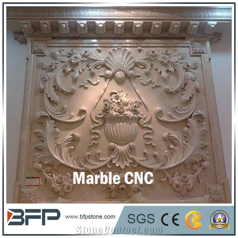Cnc Marble Panel, Flower Marble Tile for Background Wall and Wall Cladding