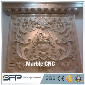 Cnc Marble Panel, Flower Marble Tile for Background Wall and Wall Cladding