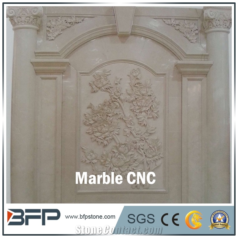 Cnc Marble Panel, Flower Marble Tile for Background Wall and Wall Cladding
