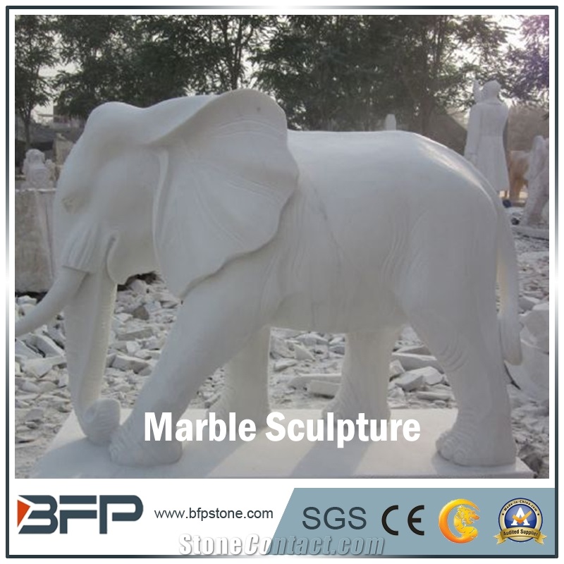 Handcarved Elephant Sculpture/Status for Landscape, Garden and Exterior Decoration