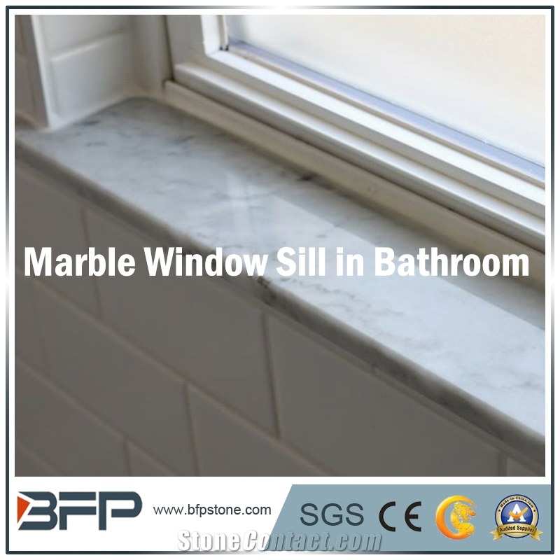 High End White Marble Window Sill, Volakas White, Bianco Carrara, for Interior Decoration