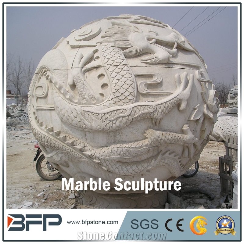 Marble Animal Sculpture, Handcarved Sculpture, Dragon Sculpture in Landscape and Garden