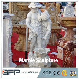 Marble Human Sculpture, Angel Sculpture, Handcarved Sculpture for Garden and Landscape Decoration