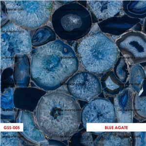 Blue Agate Semiprecious Stone Slabs