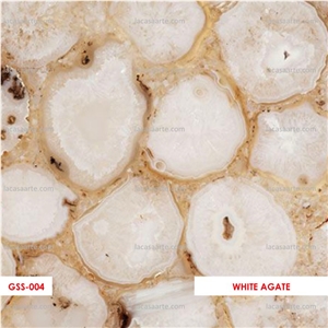 White Agate Semiprecious Stone Slabs