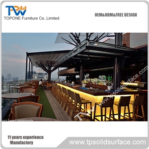 Topone 2017 the Latest Acrylic Table Work Tops Bar Counter , Beautiful Manmade Stone Tabletops